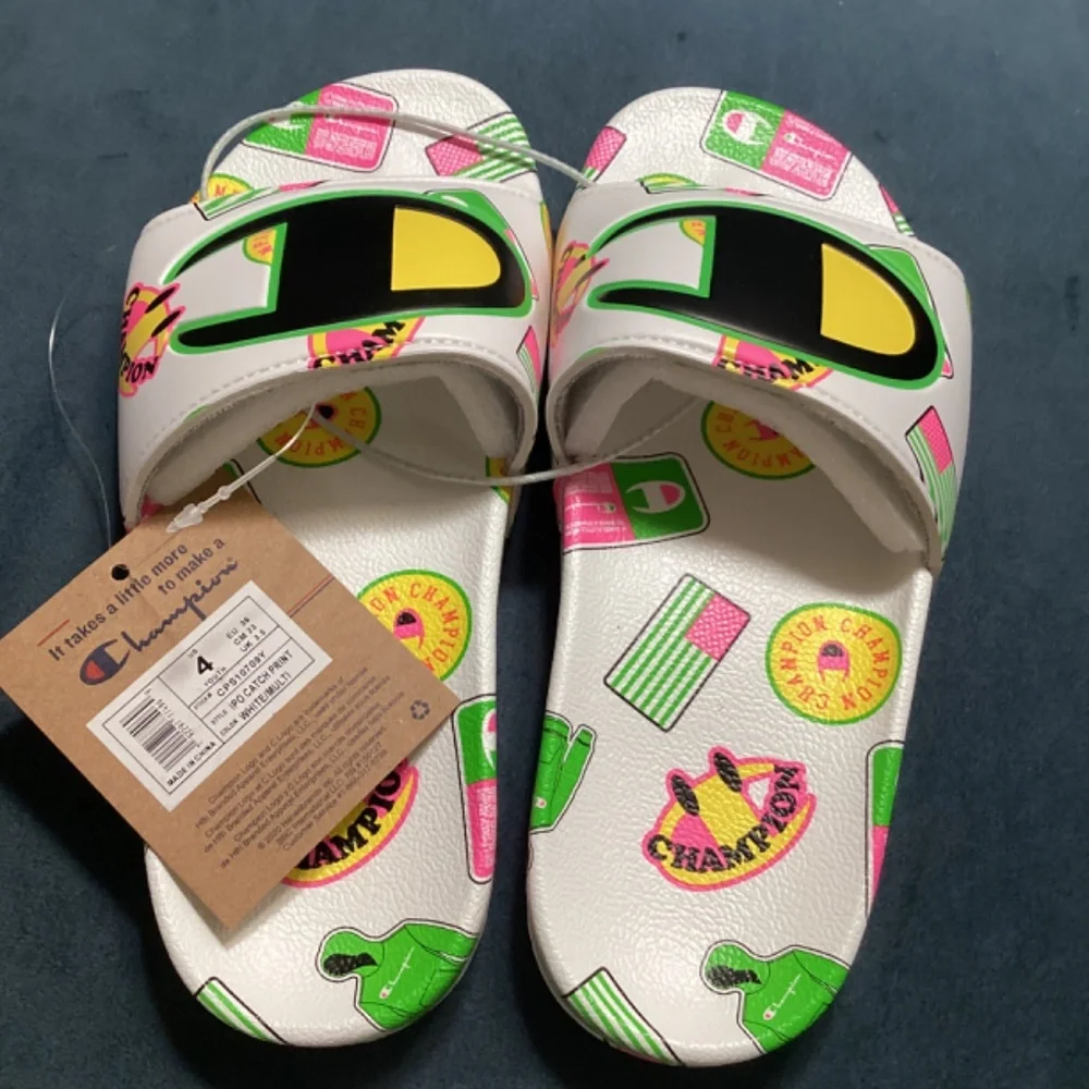 Champion White Slides Sandals